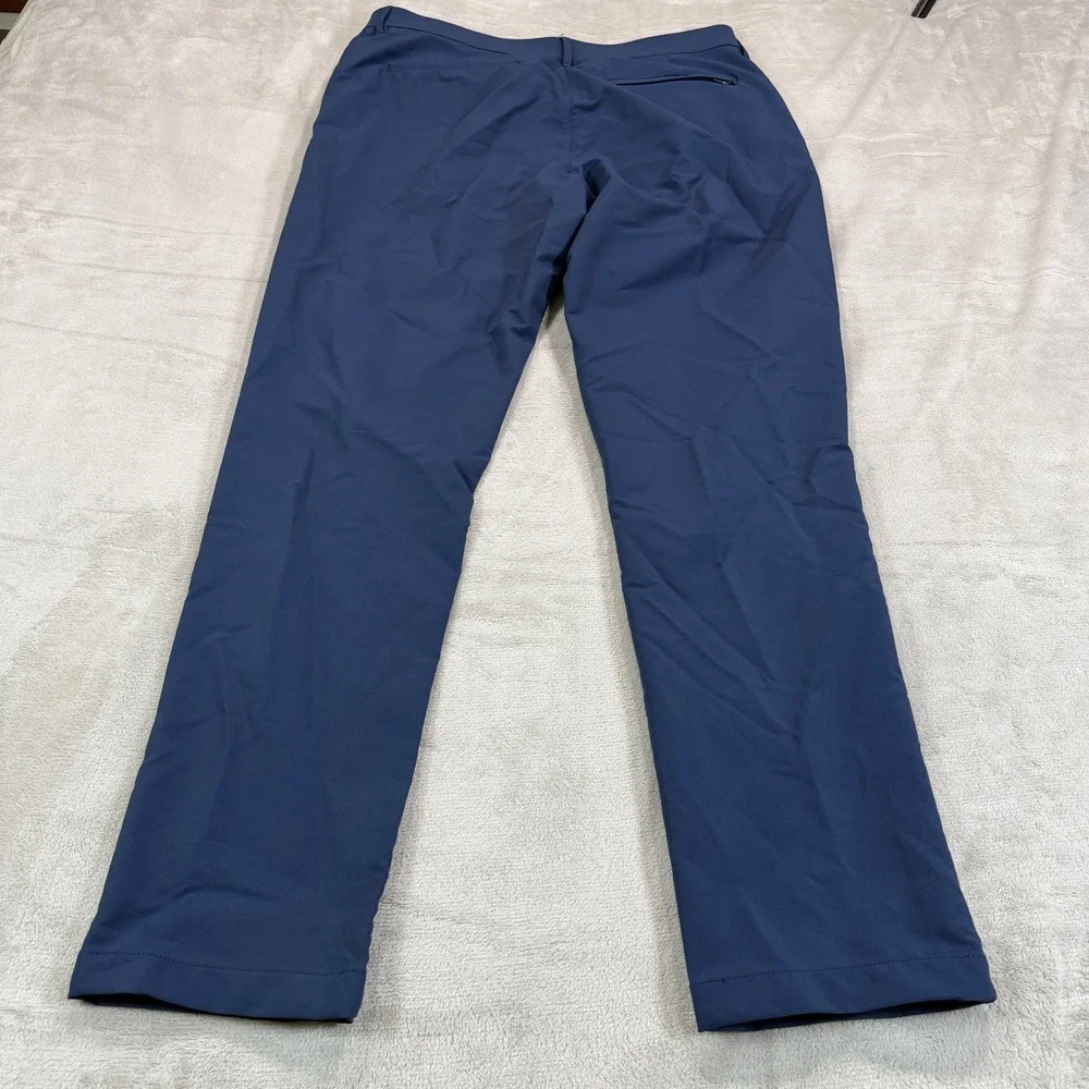 Banana Republic Mens 34x32 Navy Blue Performance Tech Dress Pants Flat Front EUC